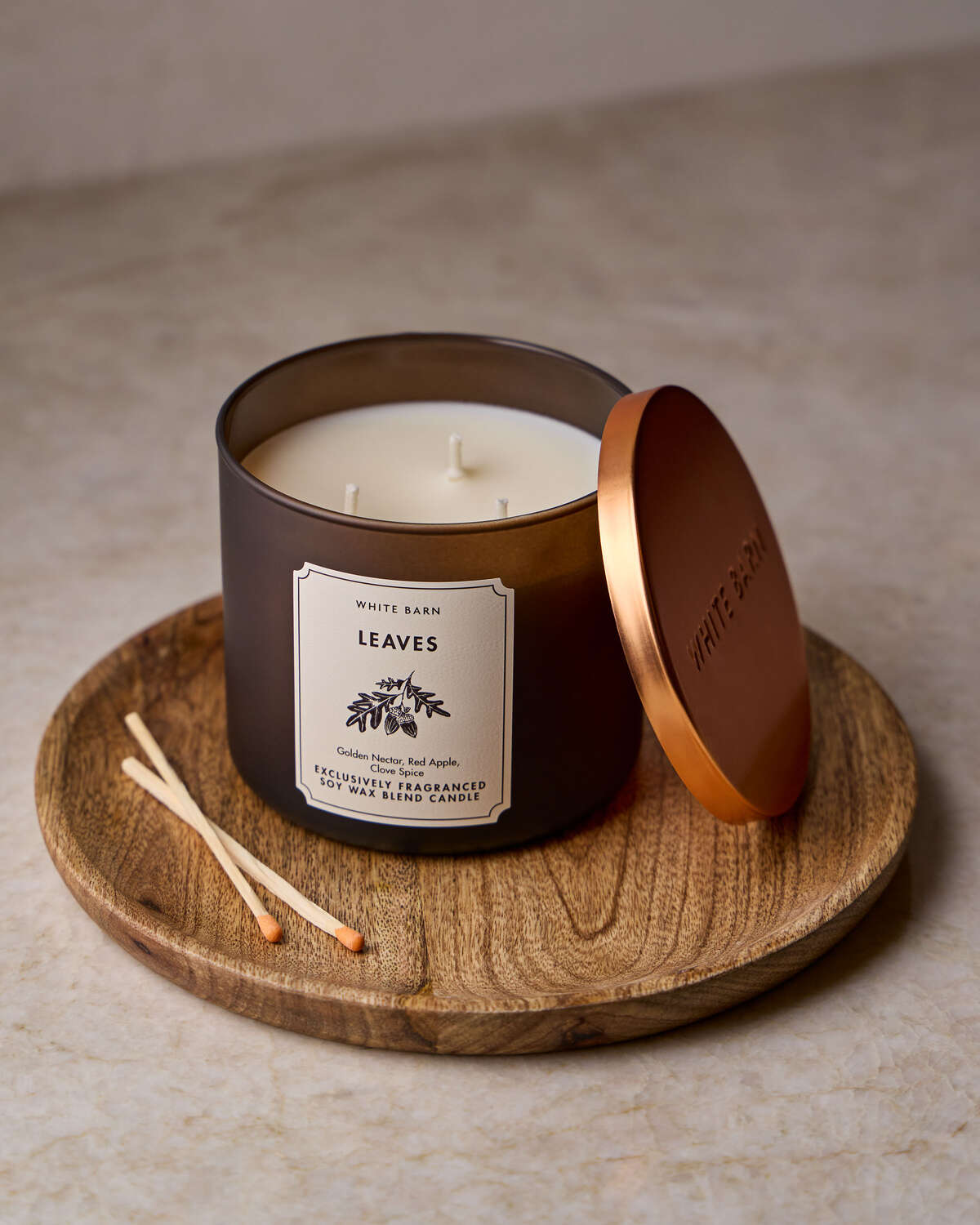 Bath & Body Works Leaves 3 Wick Candle