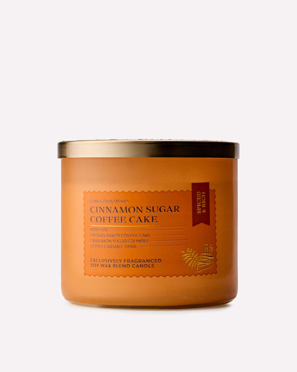 Bath & Body Works Cinnamon Sugar Coffee Cake 3 Wick Candle