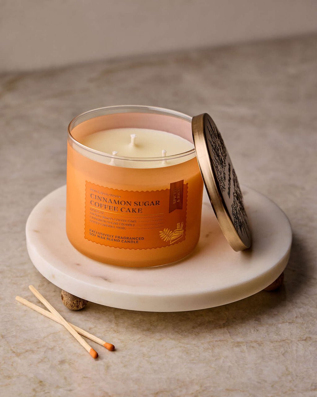 Bath & Body Works Cinnamon Sugar Coffee Cake 3 Wick Candle
