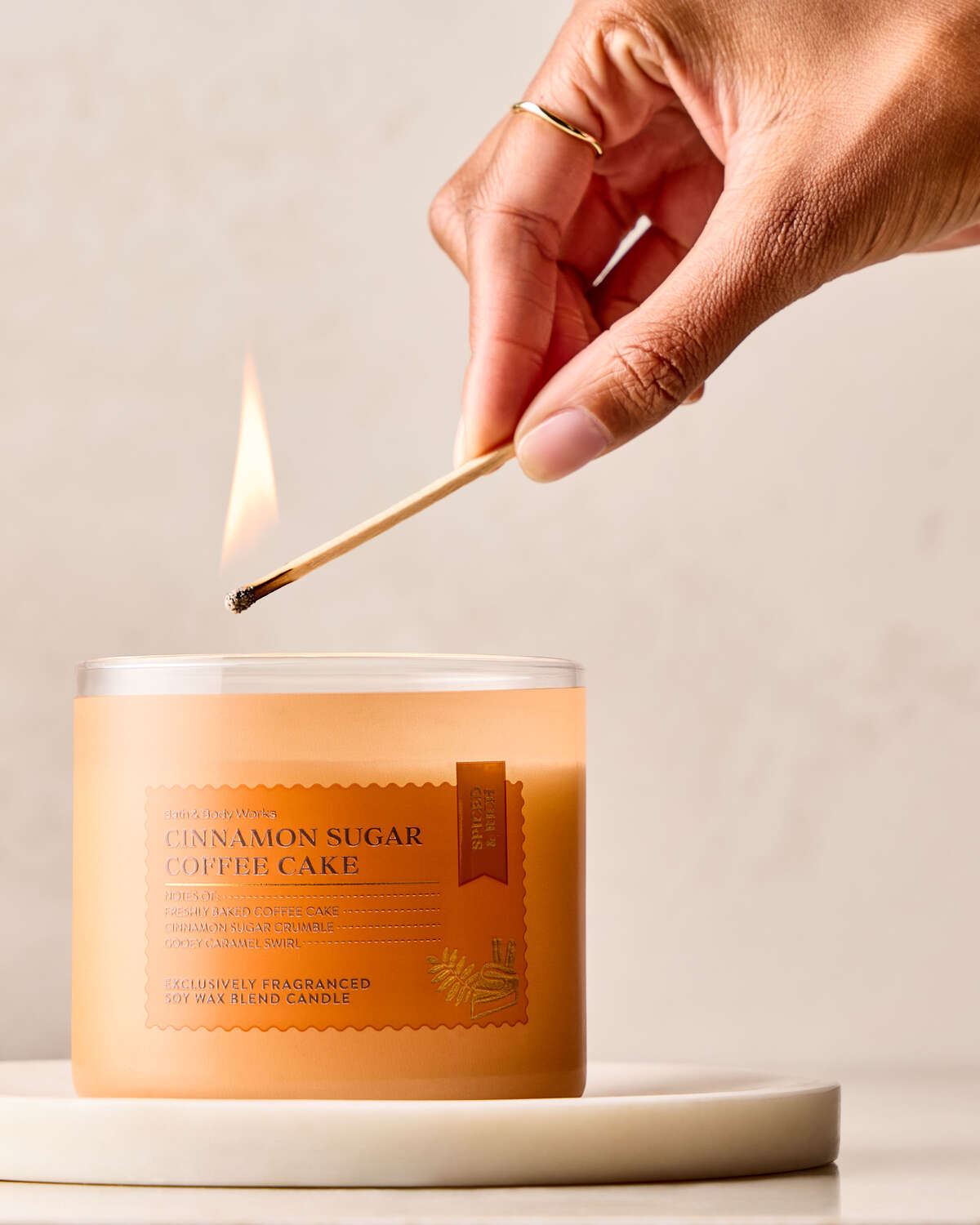 Bath & Body Works Cinnamon Sugar Coffee Cake 3 Wick Candle