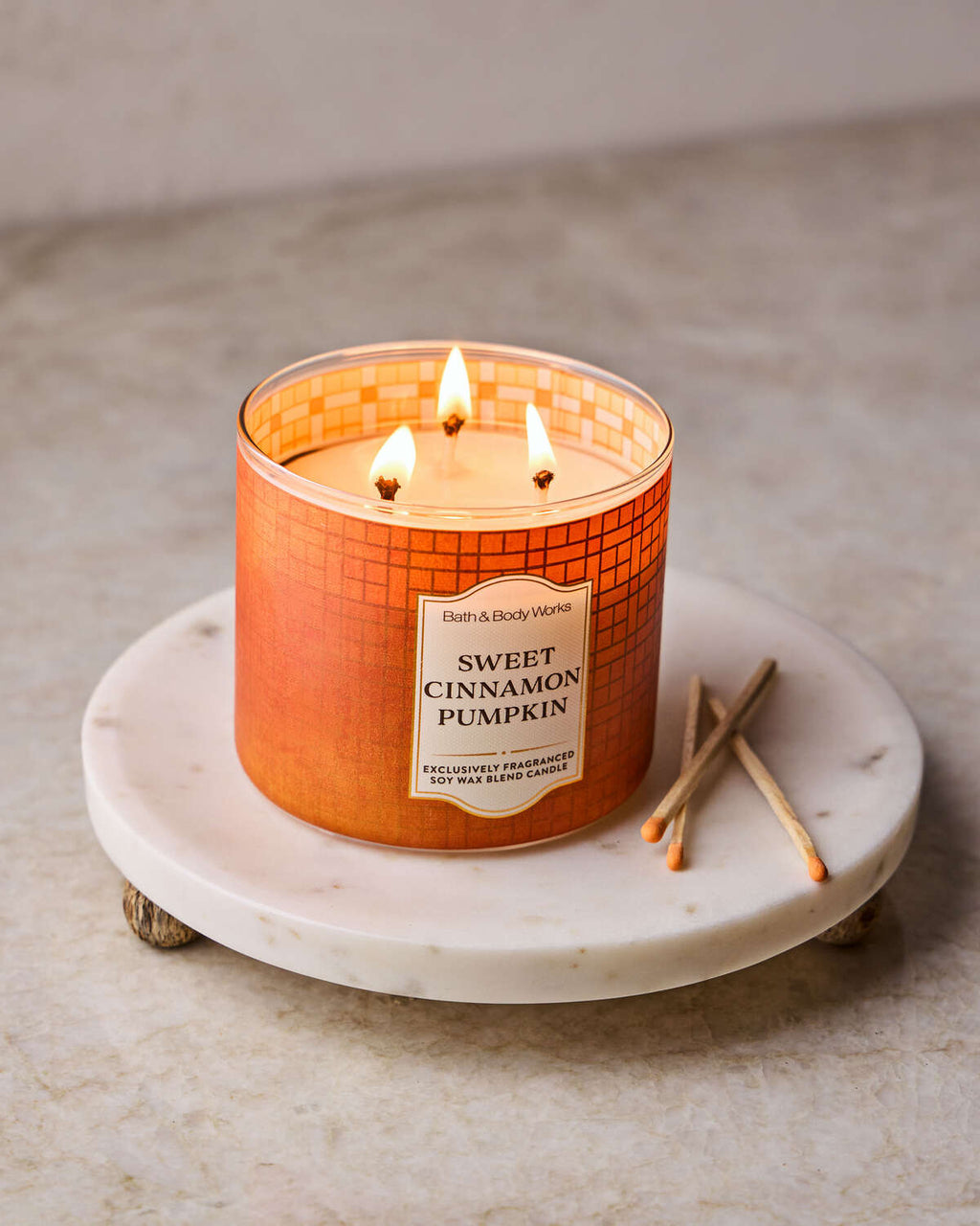 Bath & Body Works Sweet Cinnamon Pumpkin 3 Wick Candle