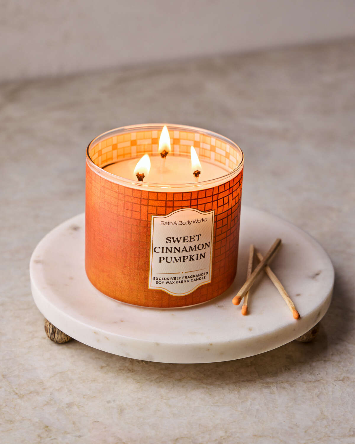 Bath & Body Works Sweet Cinnamon Pumpkin 3 Wick Candle
