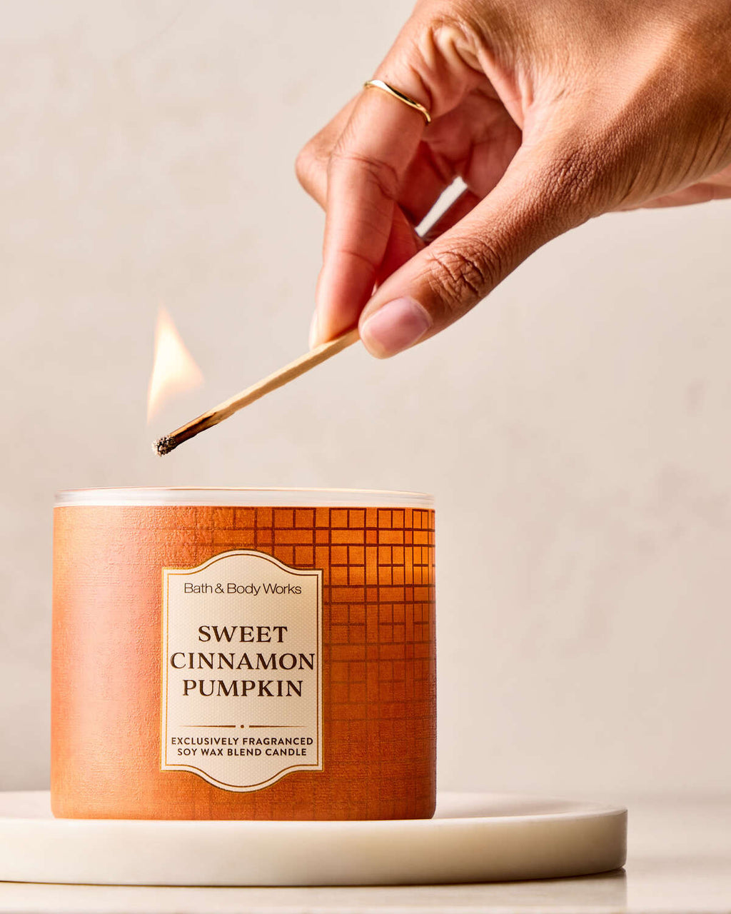 Bath & Body Works Sweet Cinnamon Pumpkin 3 Wick Candle
