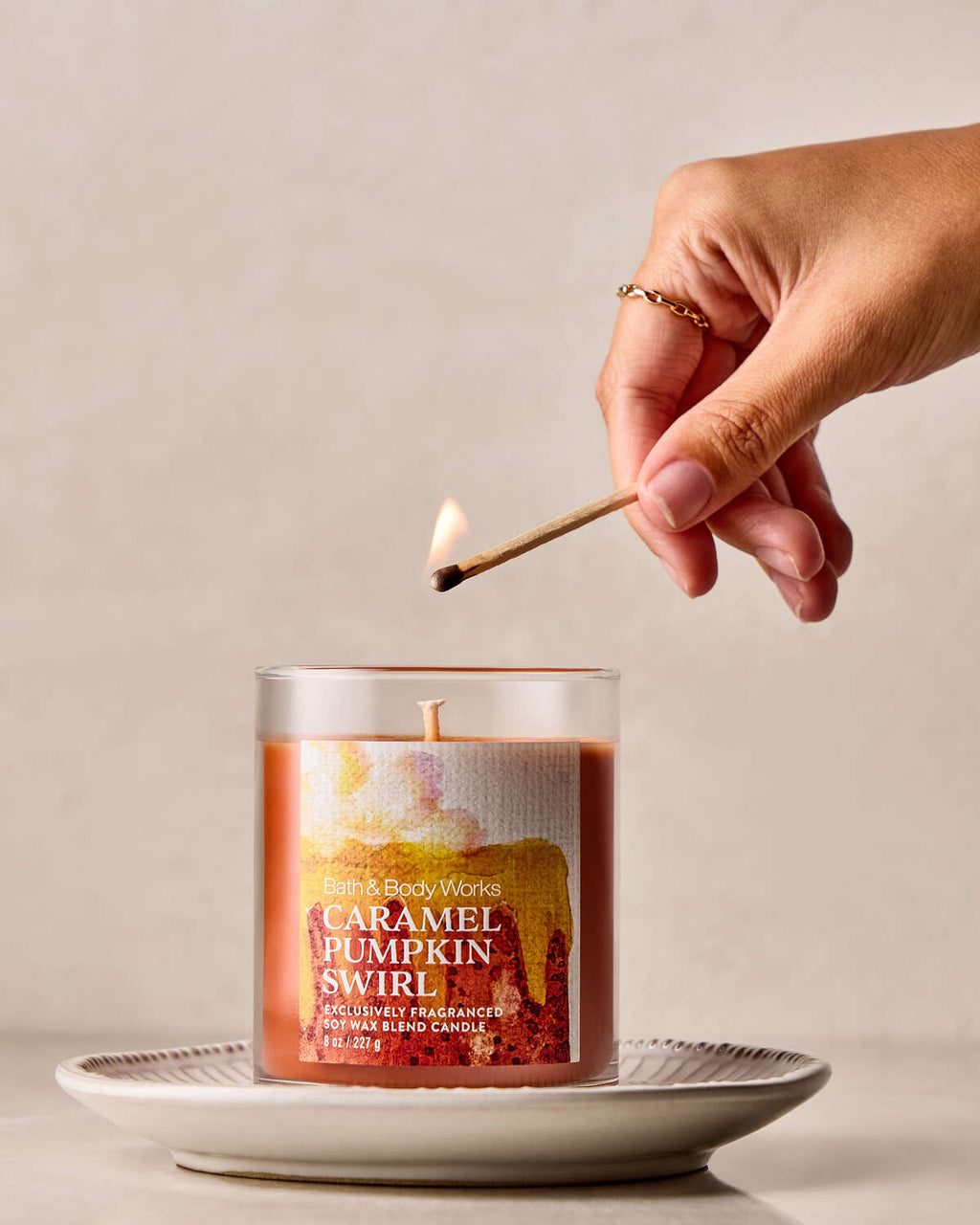 Bath & Body Works Caramel Pumpkin Swirl Single Wick Candle