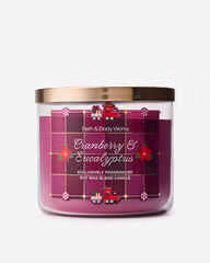 Bath & Body Works Cranberry And Eucalyptus 3 Wick Candle