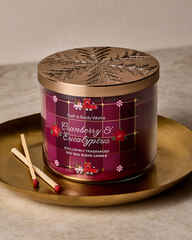 Bath & Body Works Cranberry And Eucalyptus 3 Wick Candle