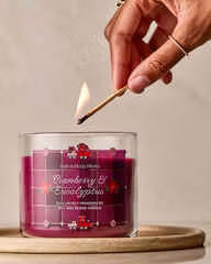 Bath & Body Works Cranberry And Eucalyptus 3 Wick Candle