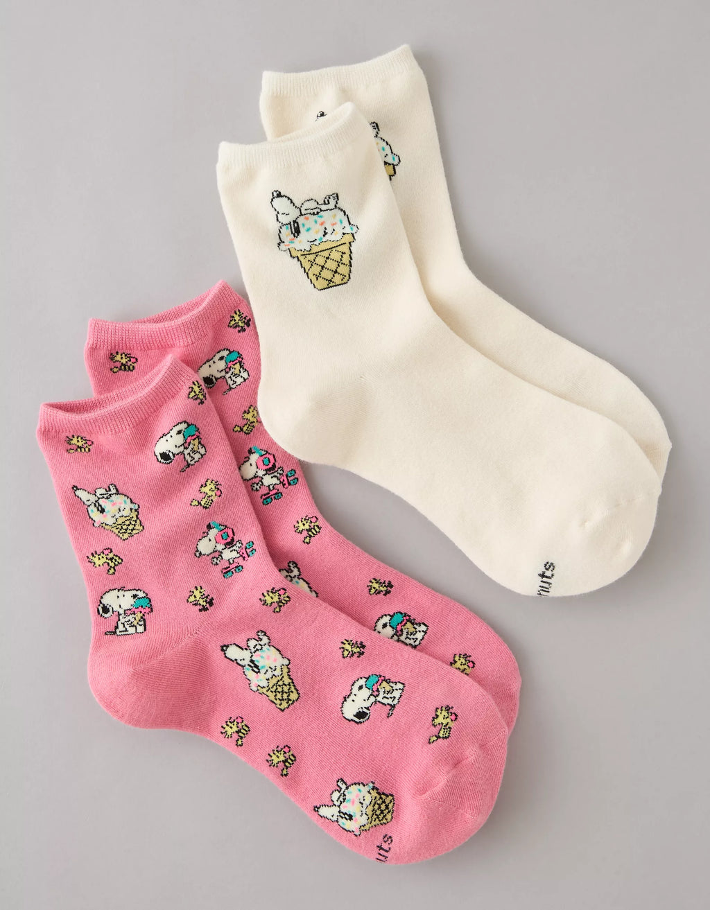 American Eagle Snoopy Cropped Crew Socks 2 Pack