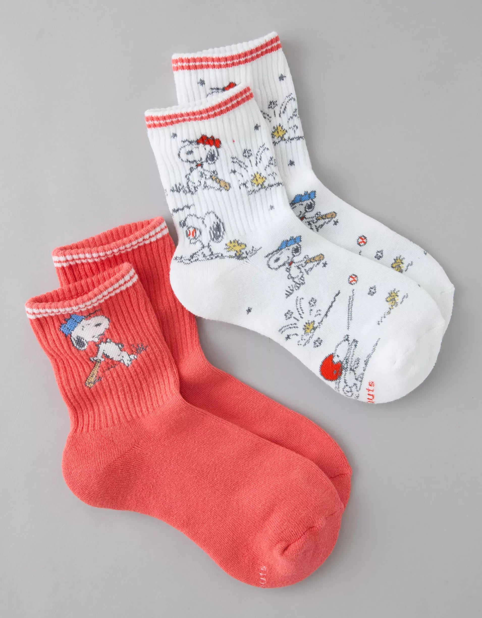 American Eagle Snoopy Graphic Cropped Crew Socks 2 Pack