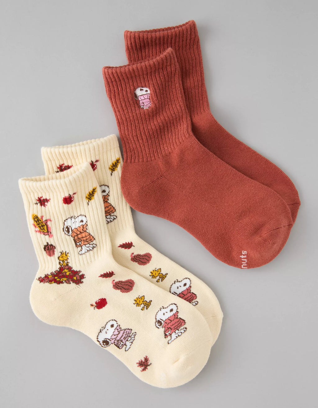 American Eagle Snoopy Graphic Cropped Crew Socks 2 Pack