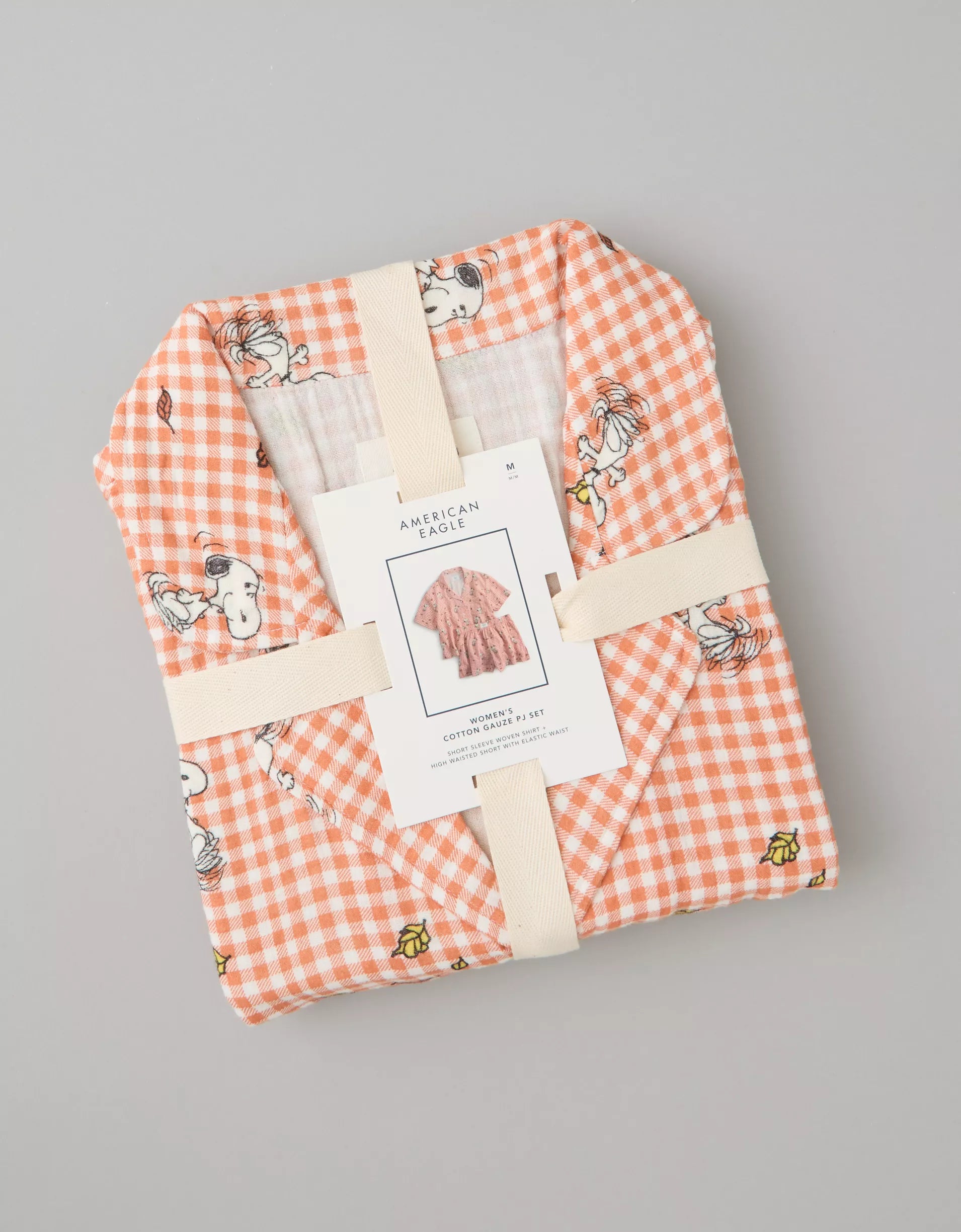 American Eagle AE Snoopy Cotton Gauze Short Sleeve PJ Set