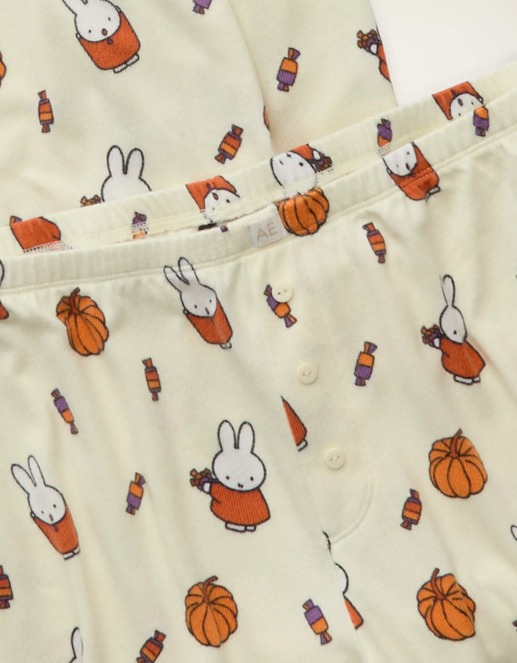 American Eagle AE Luxe Plush Miffy Long Sleeve Short Pj Set