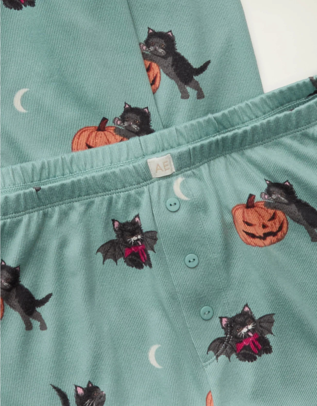 American Eagle AE Luxe Plush Long Sleeve Short Pj Set
