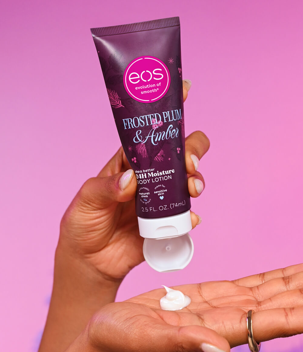 EOS Frosted Plum & Amber Travel Body Lotion