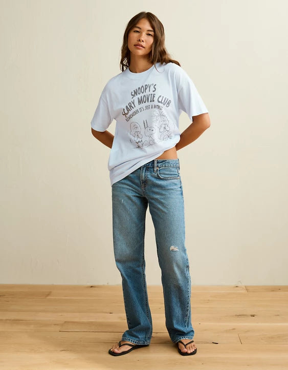 American Eagle Oversized Peanuts Halloween Graphic T Shirt