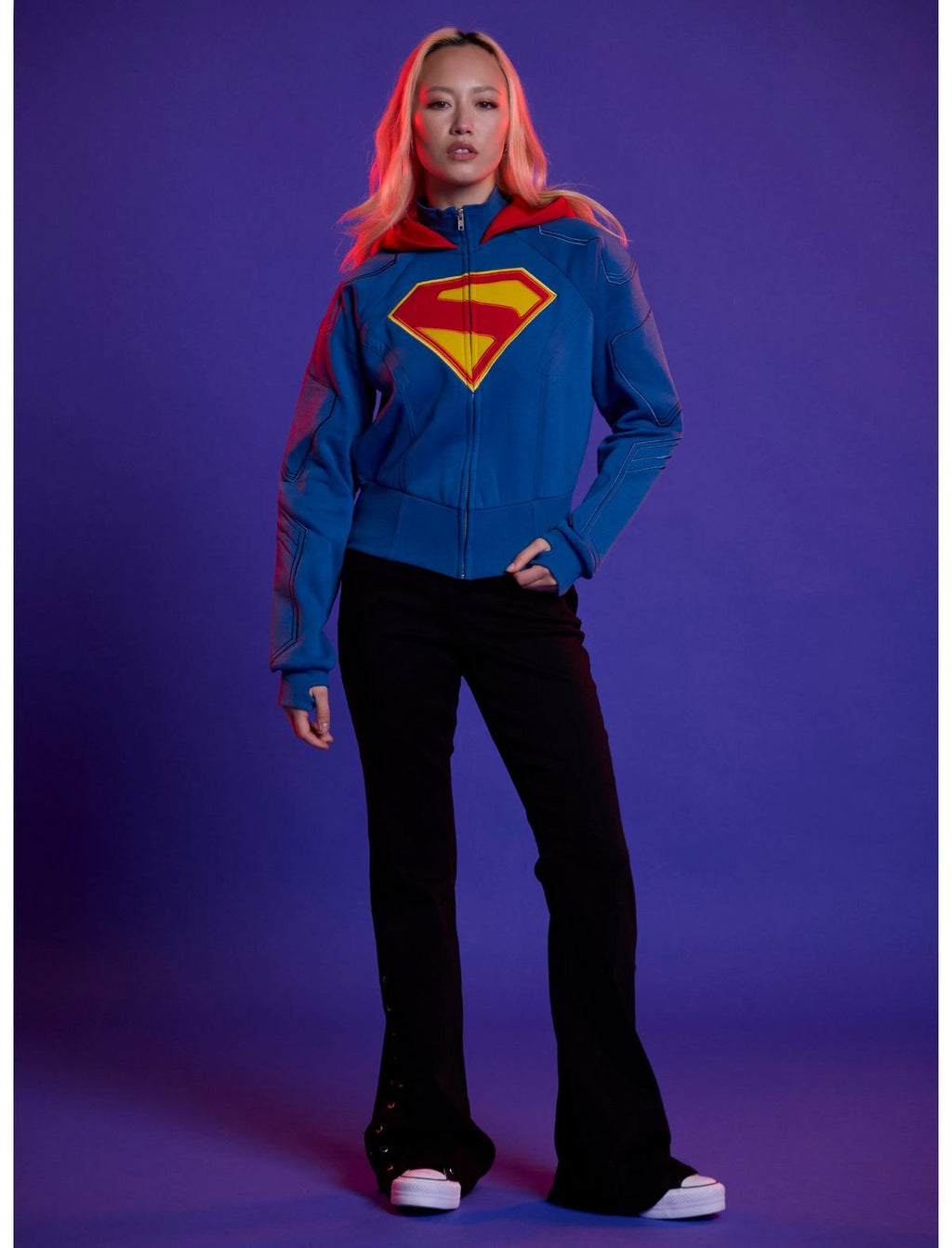 DC Comics Supergirl Shield Girls Crop Hoodie