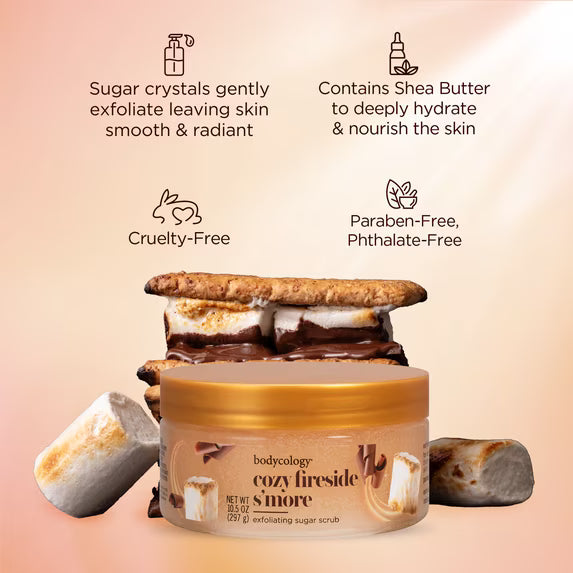 Bodycology Cozy Fireside S'more Exfoliating Sugar Body Scrub 10.5oz