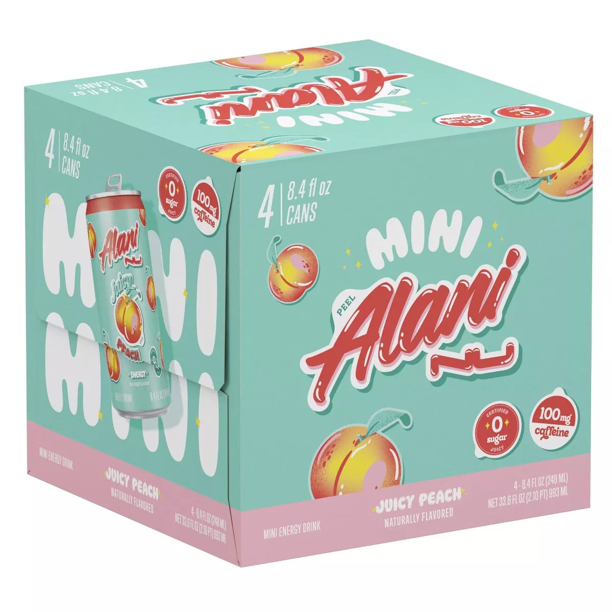 Alani Juicy Peach Energy Drink 4pk Mini