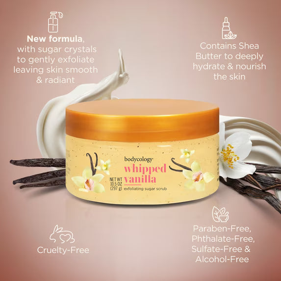 Bodycology Whipped Vanilla Exfoliating Sugar Scrub 10.5oz