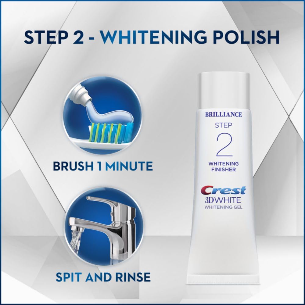 Crest 3D White Brilliance 2 Step Kit - Deep Clean Toothpaste (4oz) + Teeth Whitening Gel (2.3oz)