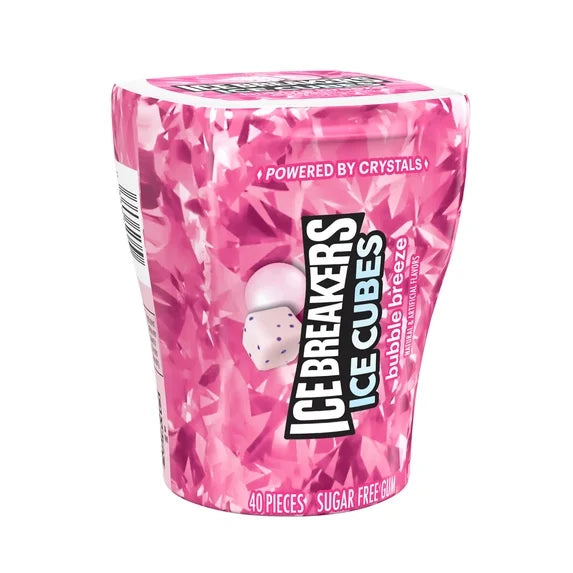 Ice Breakers Ice Cubes Bubble Breeze Sugar Free Chewing Gum - 40 Pieces