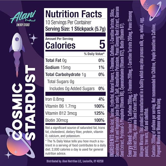 Alani Nu Energy Sticks Cosmic Stardust - 10 pack
