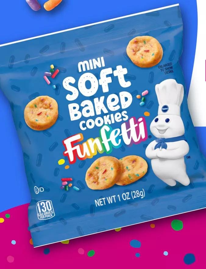 Pillsbury Funfetti Mini Soft Baked Cookies - 28g