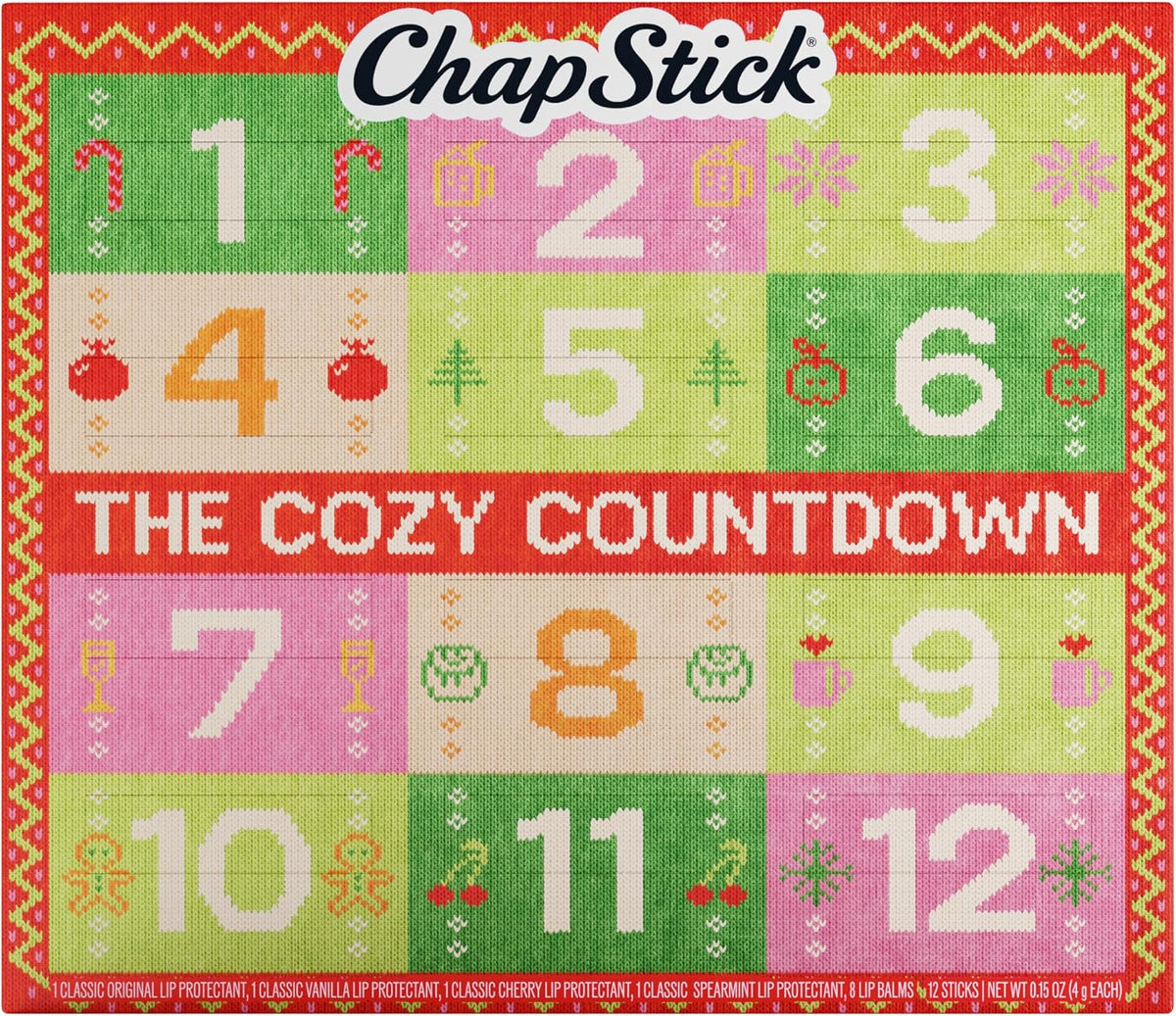 Chapstick Advent Calendar - 12 Pack