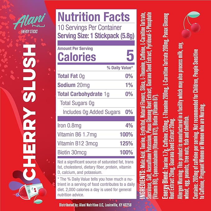 Alani Nu Energy Sticks Cherry Slush - 10 pack