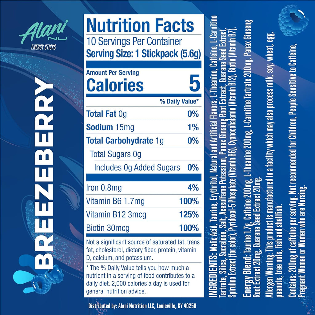 Alani Nu Energy Sticks Breezeberry - 10 pack