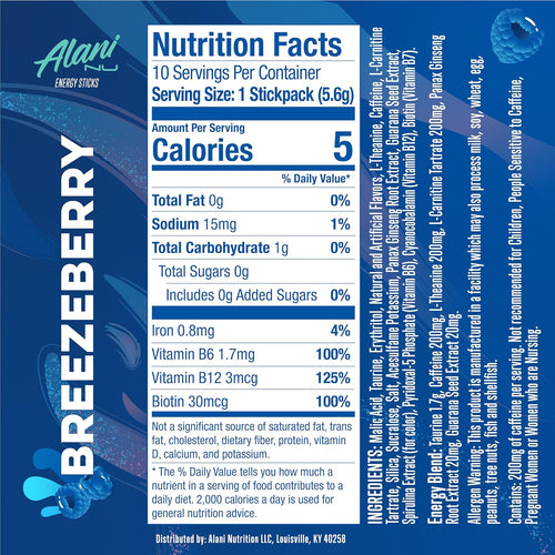 Alani Nu Energy Sticks Breezeberry - 10 pack