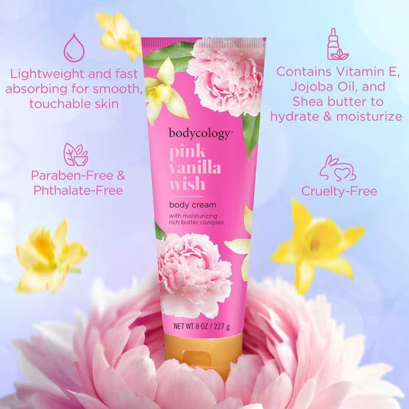 Bodycology Pink Vanilla Wish Shea Butter Body Cream 8oz