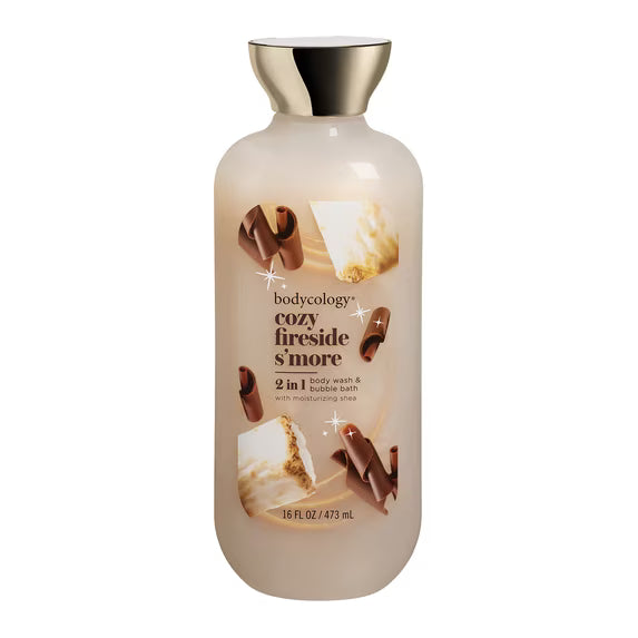 Bodycology Cozy Fireside S'more 2-in-1 Body Wash & Bubble Bath, 16 fl oz