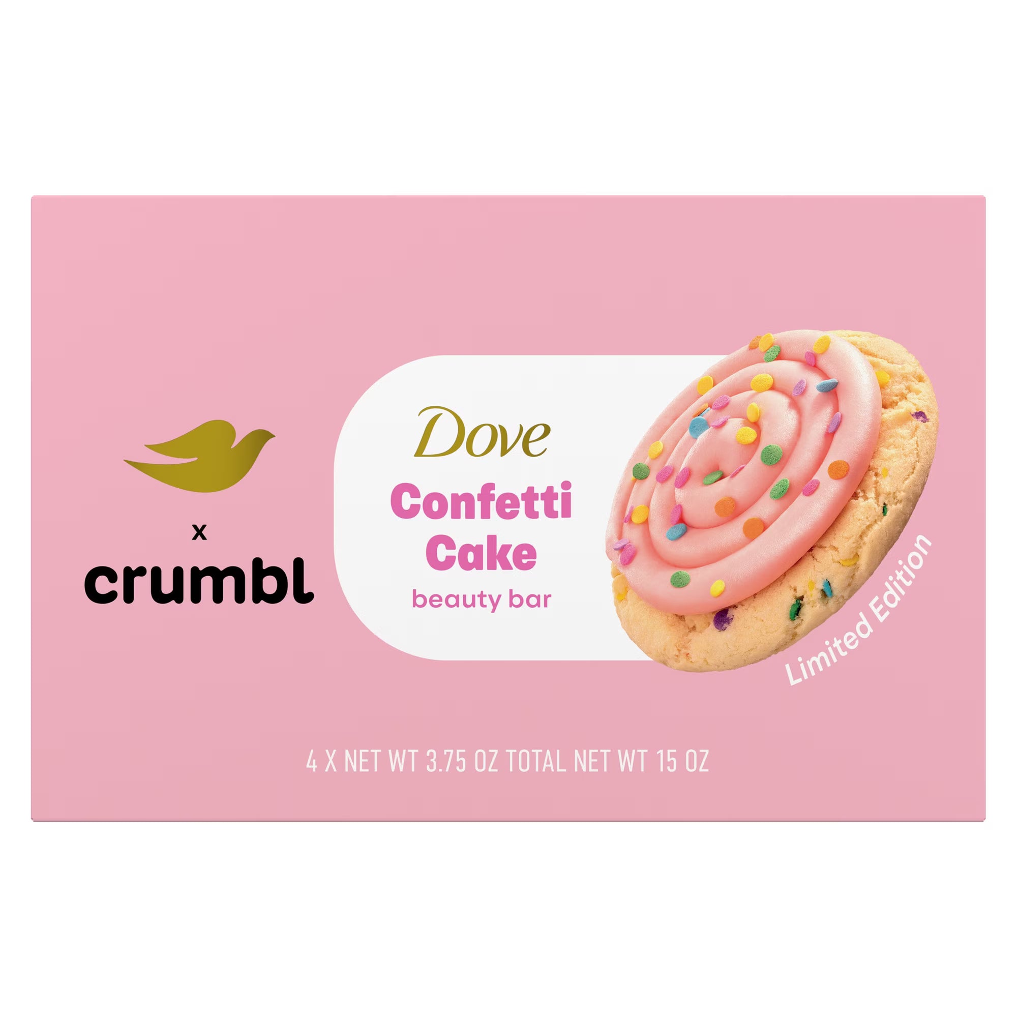 Dove & Crumbl Limited Edition Beauty Bar Confetti Cake - 4 Bars