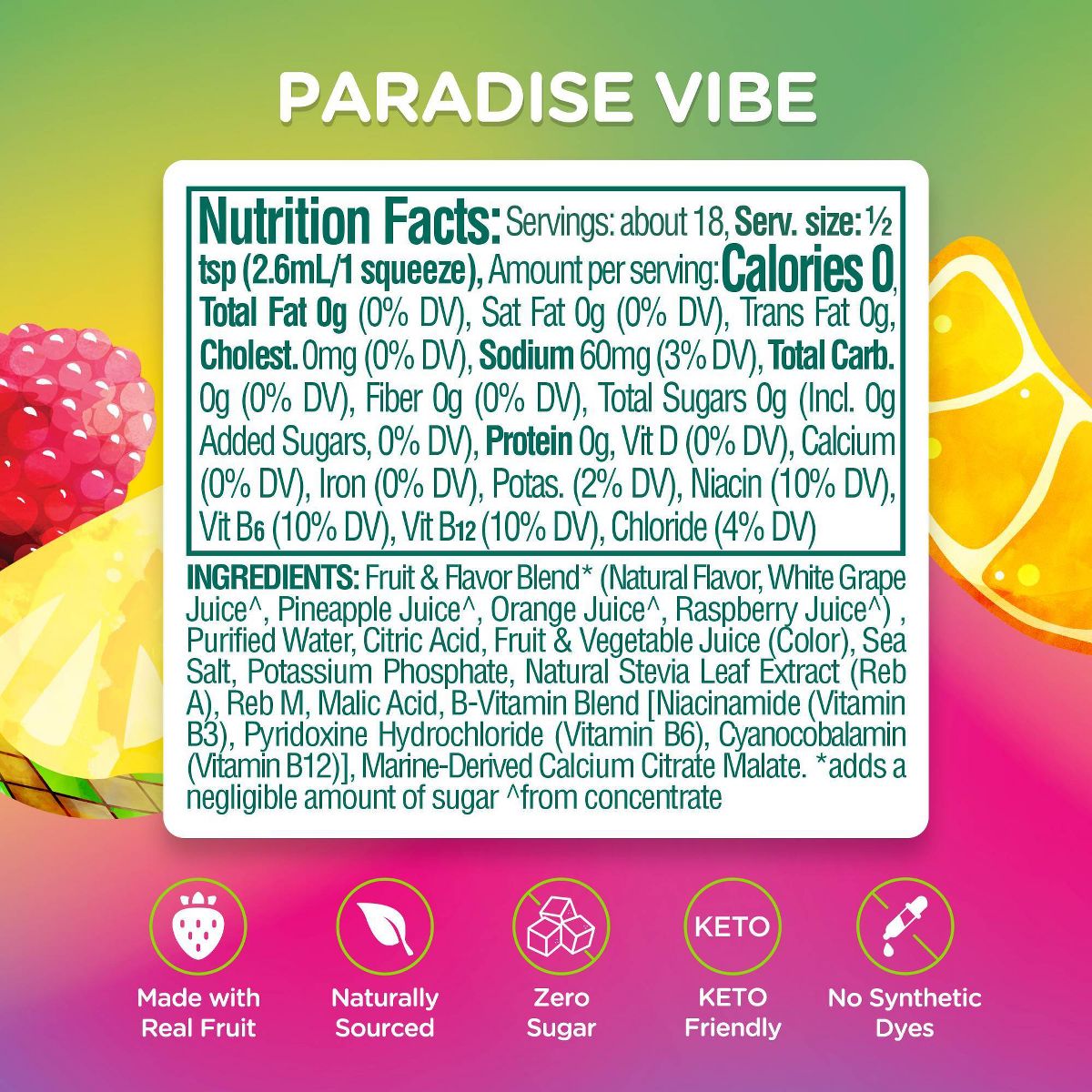 Stur Electrolytes Paradise Vibe Liquid Water Enhancer - 1.62 fl oz