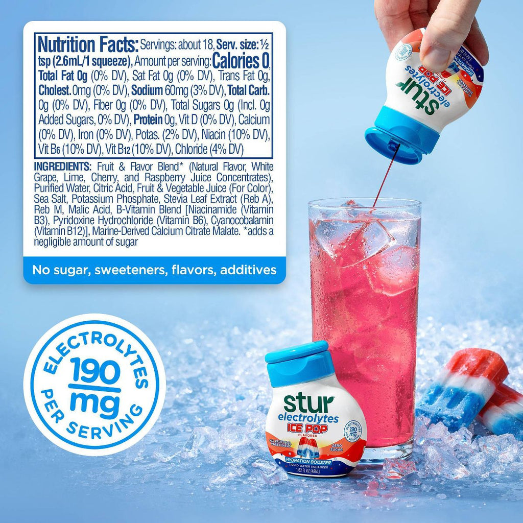 Stur Liquid Hydration Water Enhancer Ice Pop Flavor 1.62 fl oz