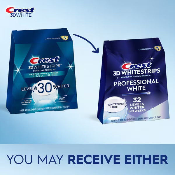 Crest 3D Whitestrips Professional White + LED Light - 19 Treatments