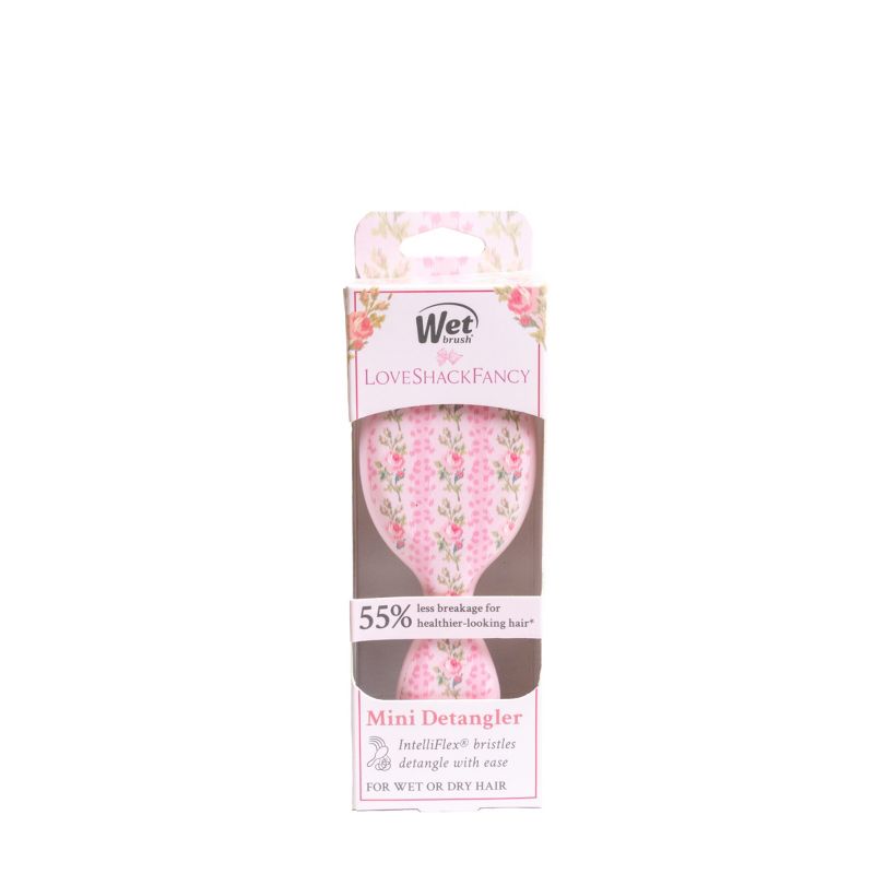 LoveShackFancy WetBrush Blooming Heirloom Mini OG Detangler Brush Strawberry Macaroon