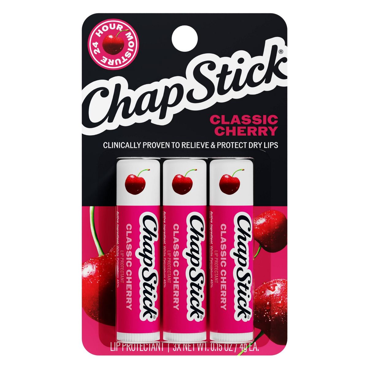 ChapStick Classic Cherry Lip Balm 3 Pack