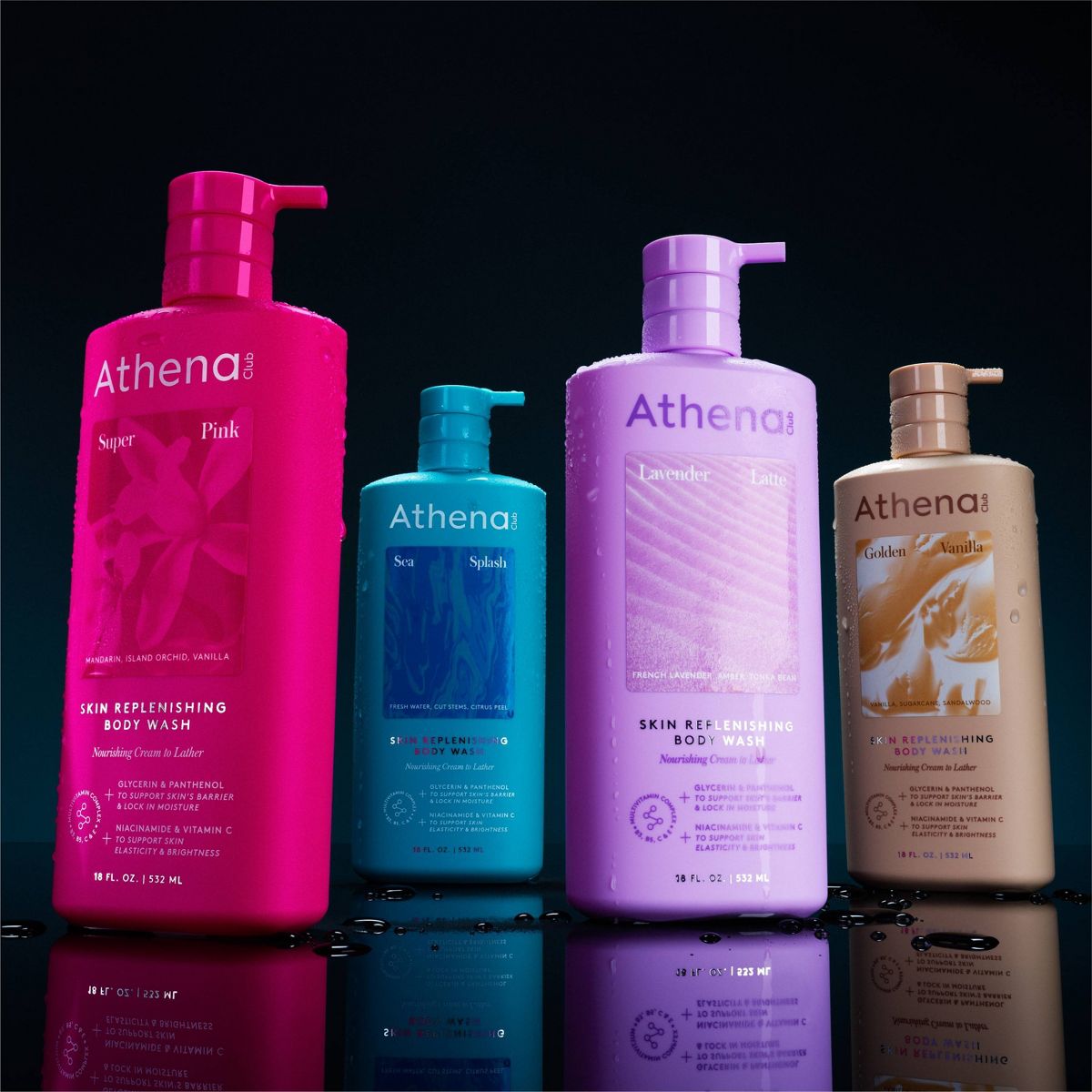 Athena Club Skin Replenishing Body Wash - Golden Vanilla - 18 fl oz: Liquid, Basic Cleansing, Whole
