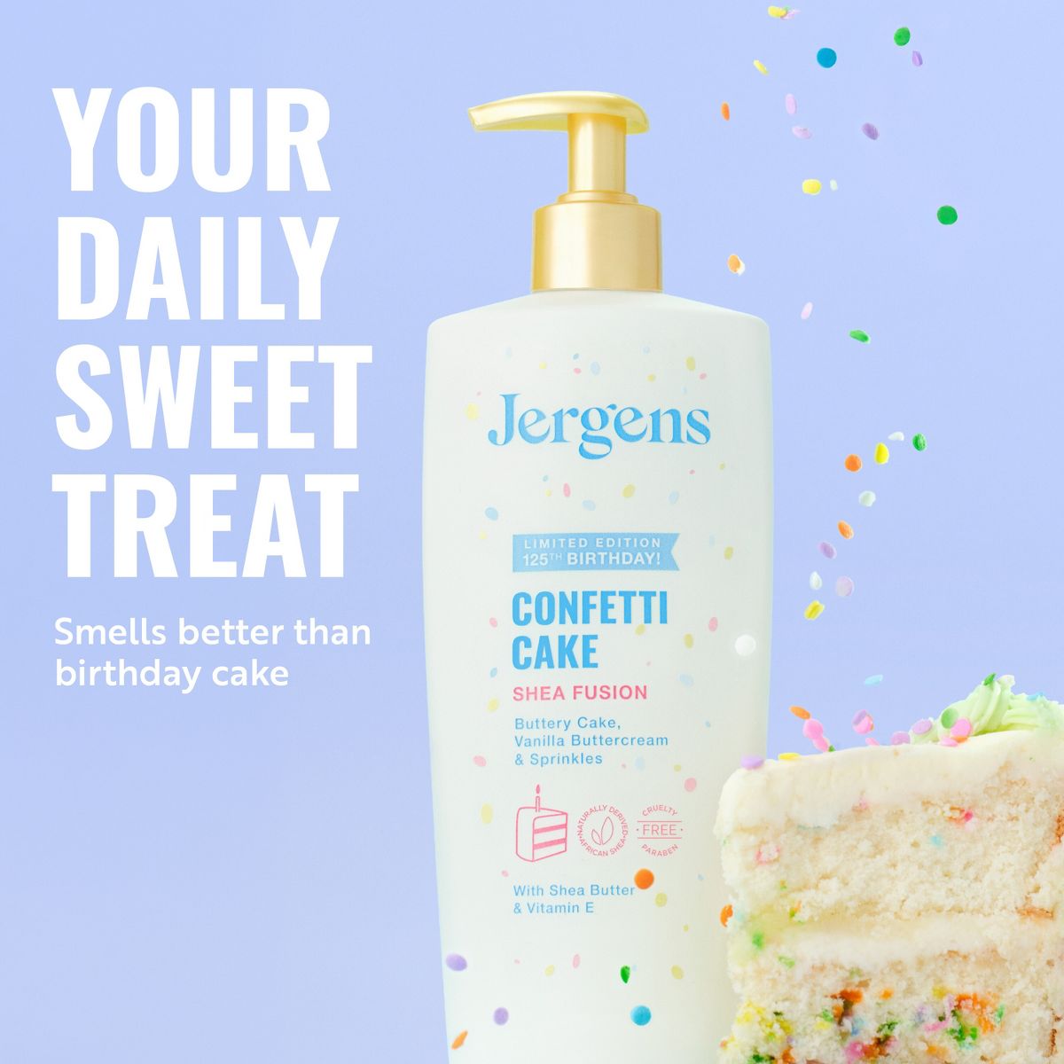 Jergens Shea Fusion Confetti Cake - 14 fl oz