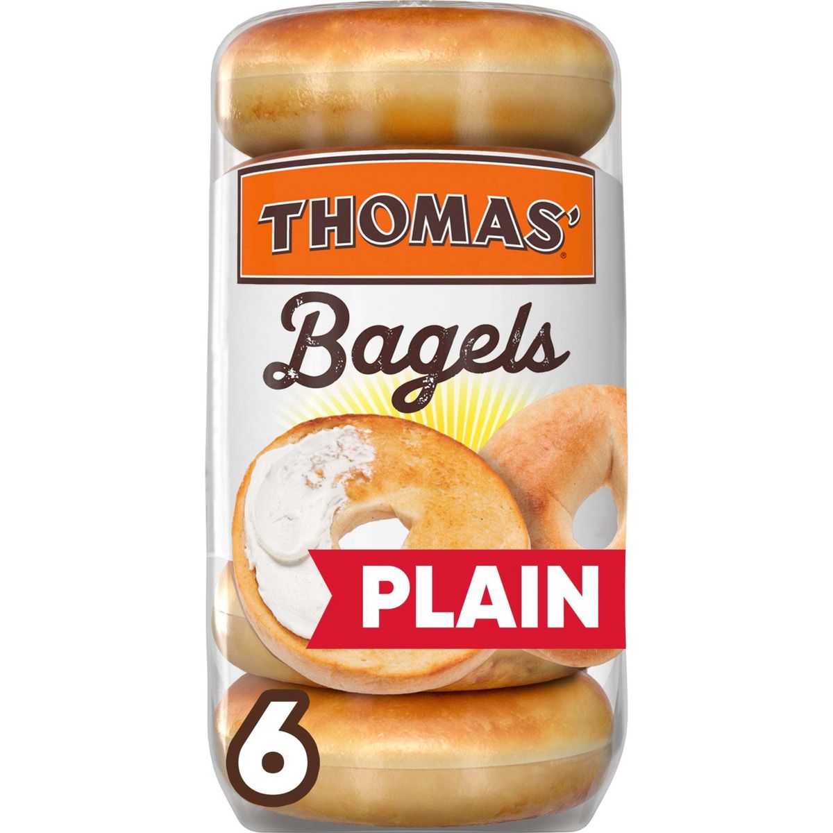 Thomas Plain Bagels - 18oz/6ct