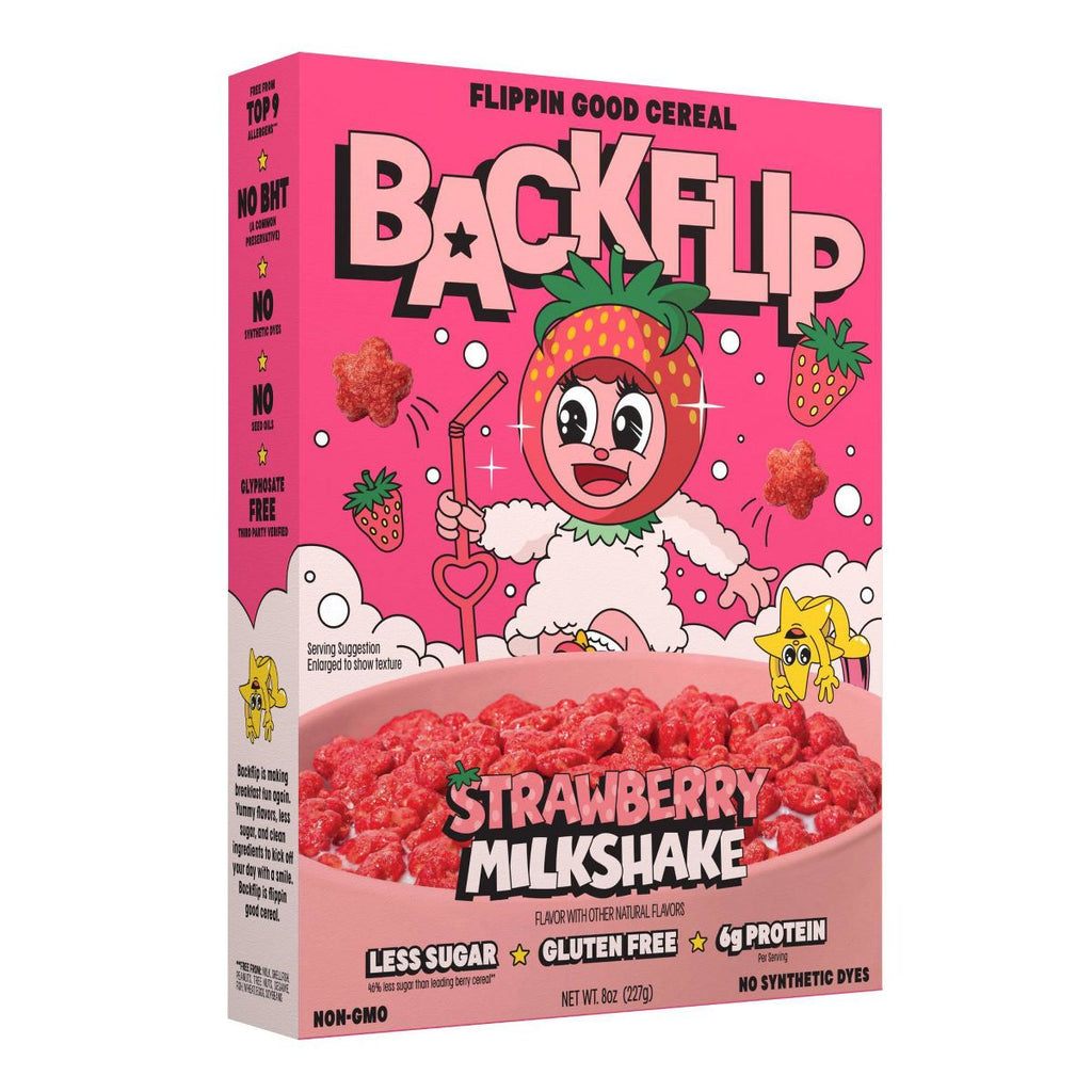 Backflip Strawberry Milk Shake Breakfast Cereal - 8oz