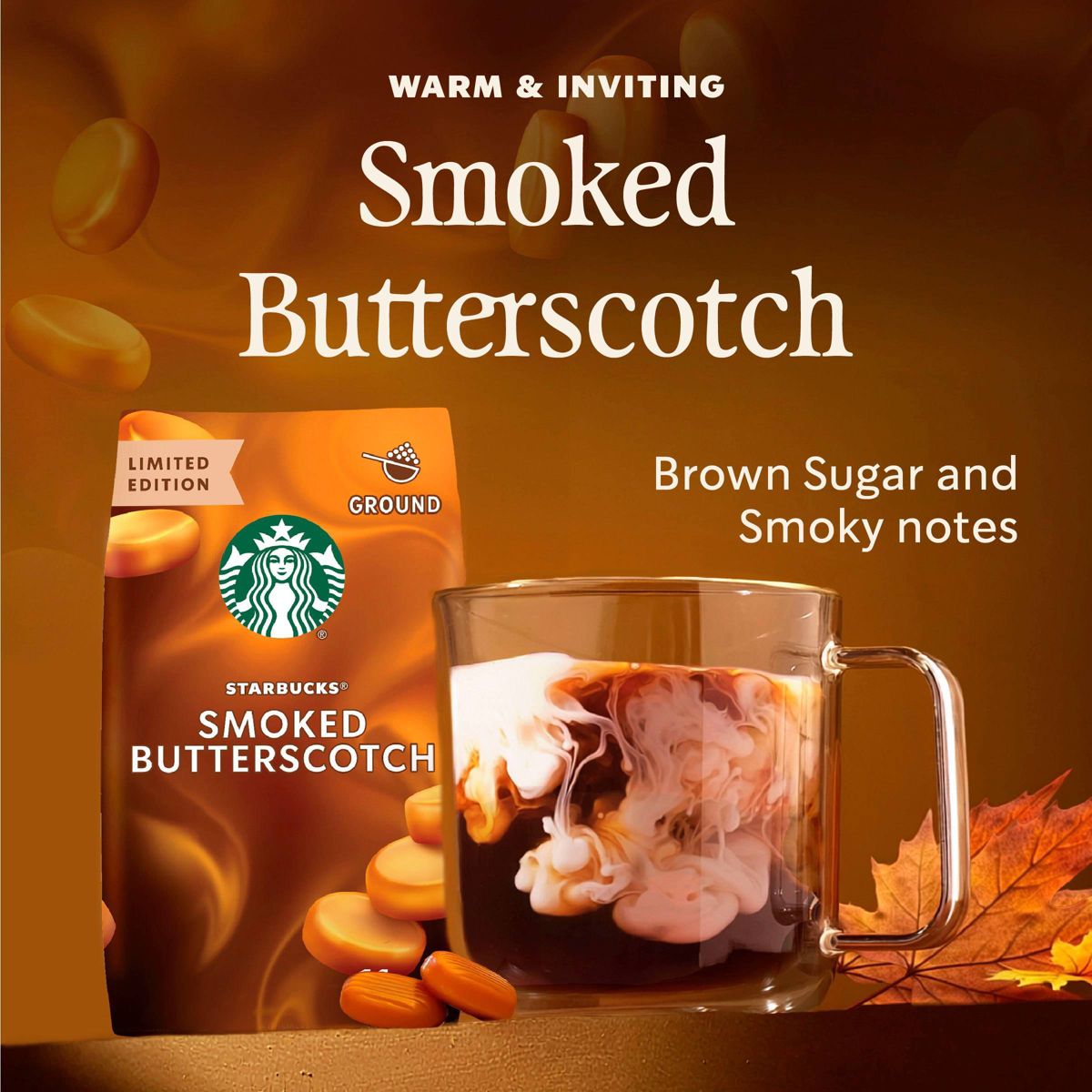 Starbucks Smoked Butterscotch Medium Roast Ground Coffee - 11oz