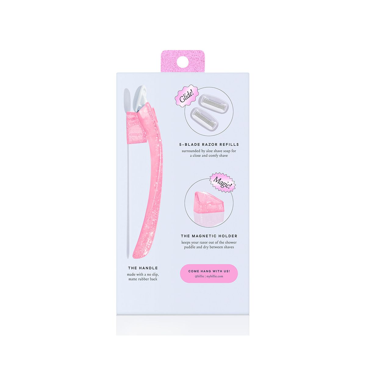 Billie Handle with Magnetic Holder Women 5 Blade Refills Reusable Razor