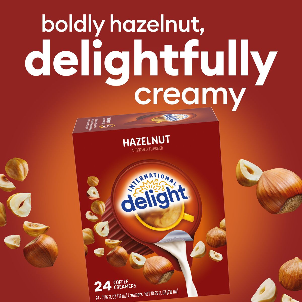 International Delight Hazelnut Coffee Creamer Singles 24 Pack