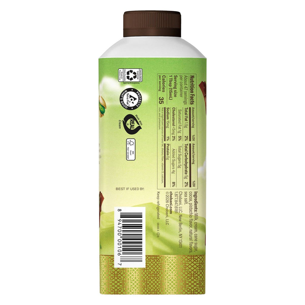 Chobani Pistachio Chocolate Dairy Creamer - 24 fl oz