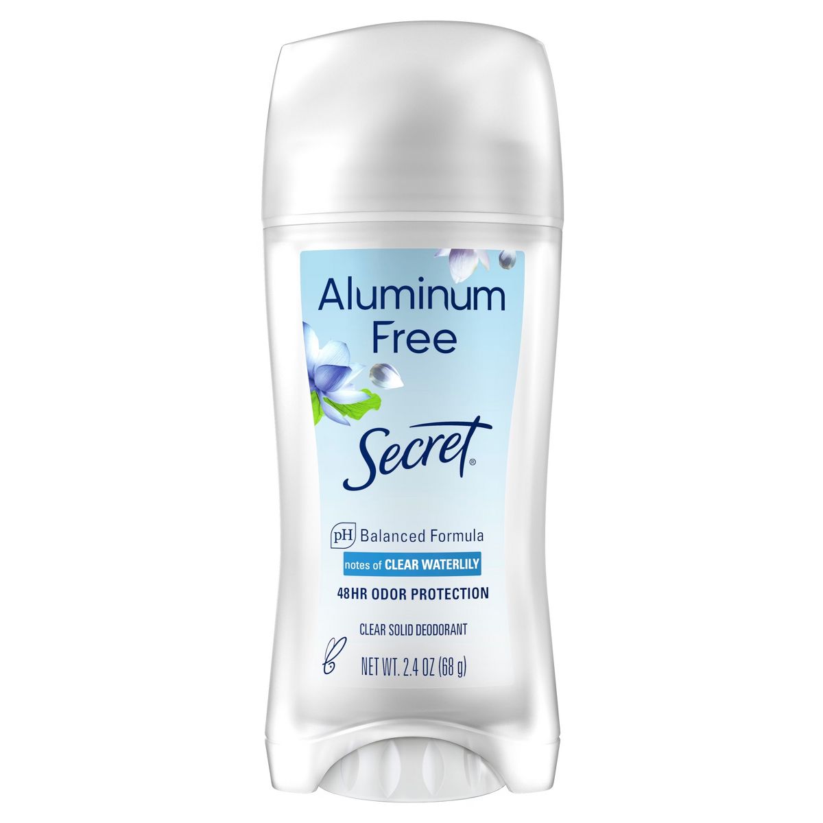 Secret Clear Solid Deodorant Waterlily Scent - Aluminum-Free 2.4oz