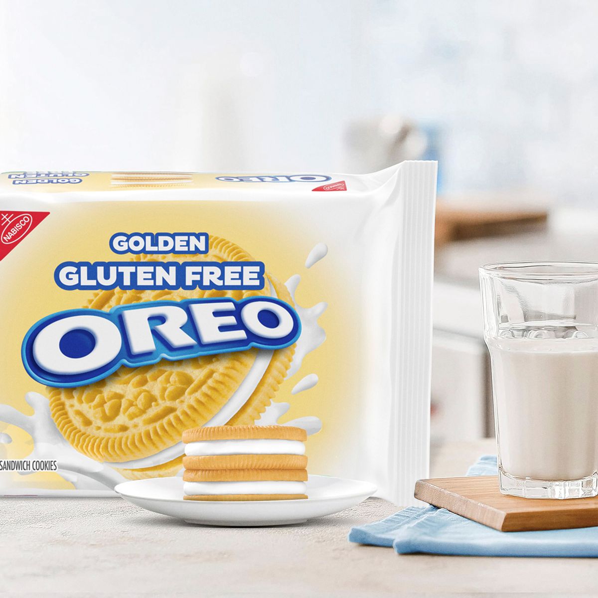 Oreo Gluten Free Golden Sandwich Cookies - 12.08oz: Cream Filling, Certified Gluten-Free