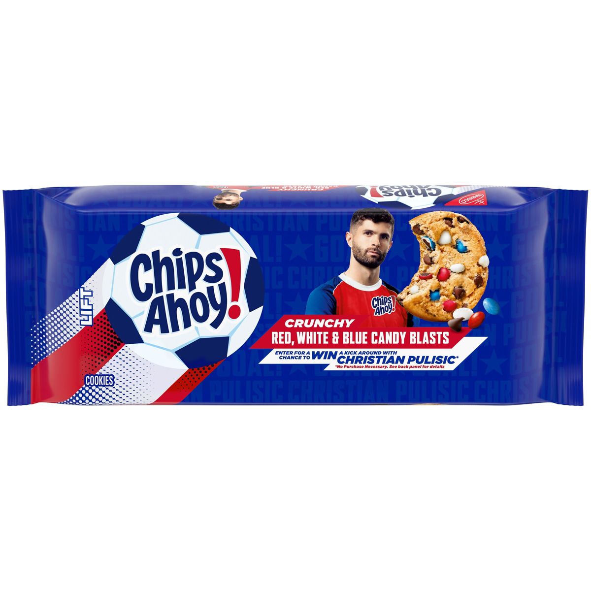 Chips Ahoy! Crunchy Red, White & Blue Candy Blasts Fudgy Chocolate Chip Cookies Limited Edition -